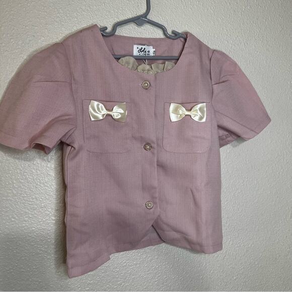 Lola & the Boys Pink Linen Summer Pleated Skirt Suit Yourself Set NEW 7/8 - Picture 3 of 9